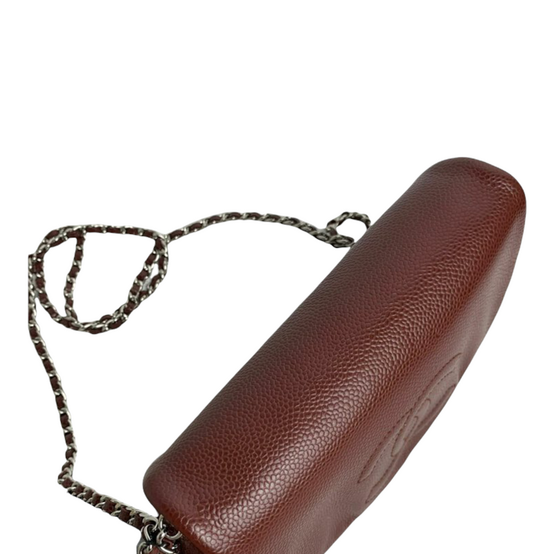 Half Moon Flap Caviar Burgundy SHW