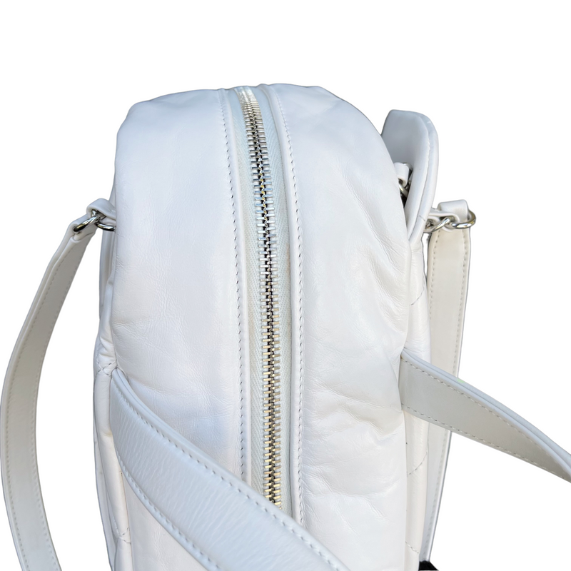 Aged Calfskin Quilted Express Bowling White SHW