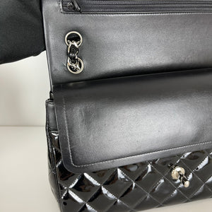 Double Flap Jumbo Quilted Patent in Black SHW