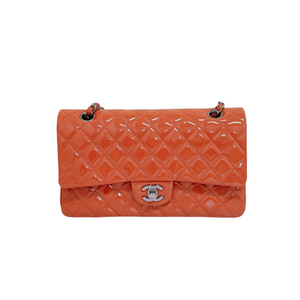 Classic Double Flap Medium Patent Orange SHW