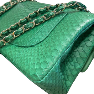 Classic Flap Medium Python Green LGHW