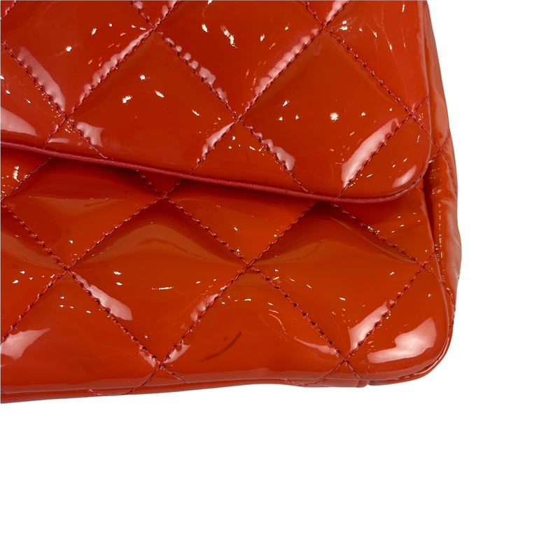 Double Flap Maxi Patent Coral SHW