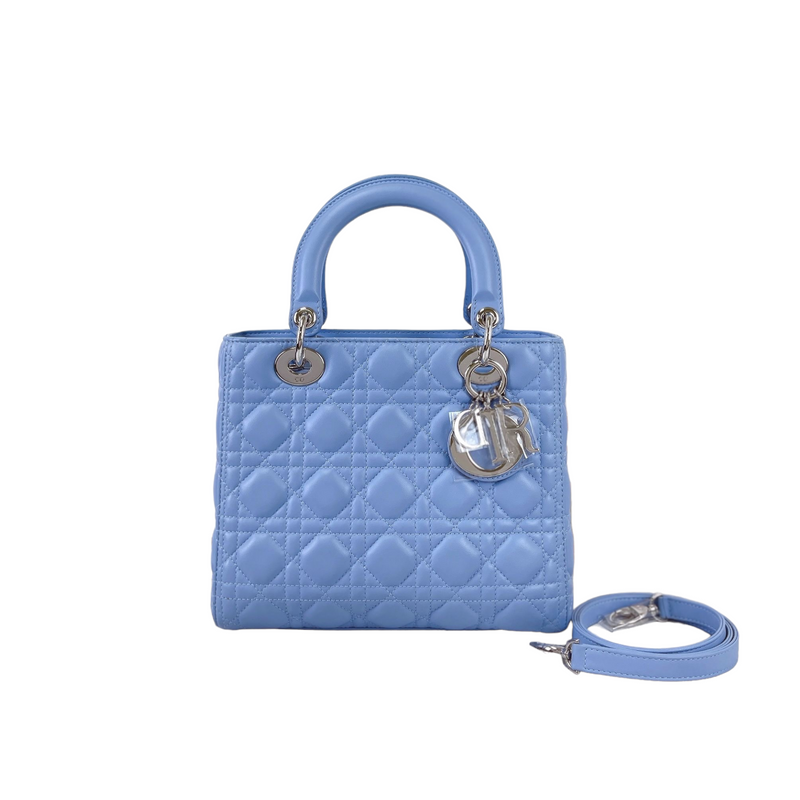 Lady Dior Lambskin Medium Blue SHW