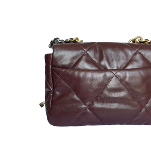 Small Chanel 19 Burgundy MHW