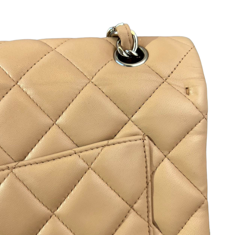 Classic Single Flap Maxi Lambskin Beige SHW