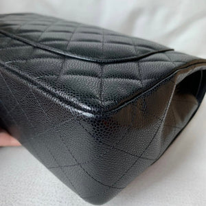 Jumbo Double Flap Caviar Black SHW