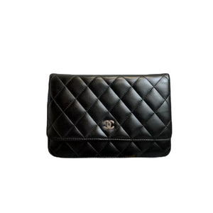 WOC Wallet on Chain Lambskin Black SHW