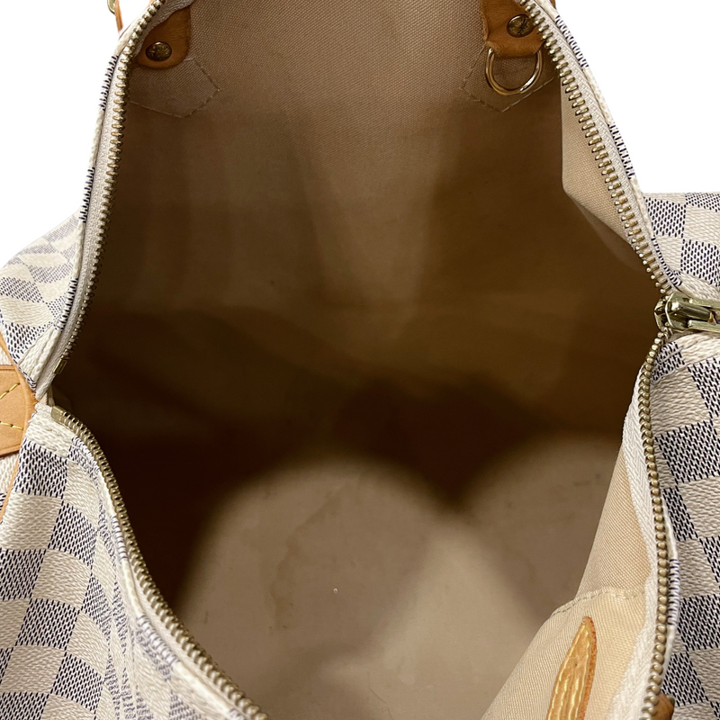 Damier Azur Speedy 35 White GHW