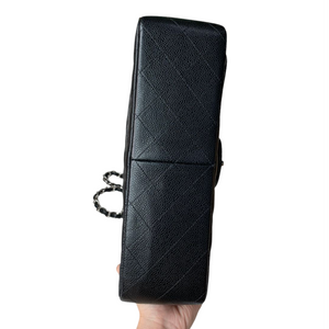 Jumbo Double Flap Caviar Black SHW