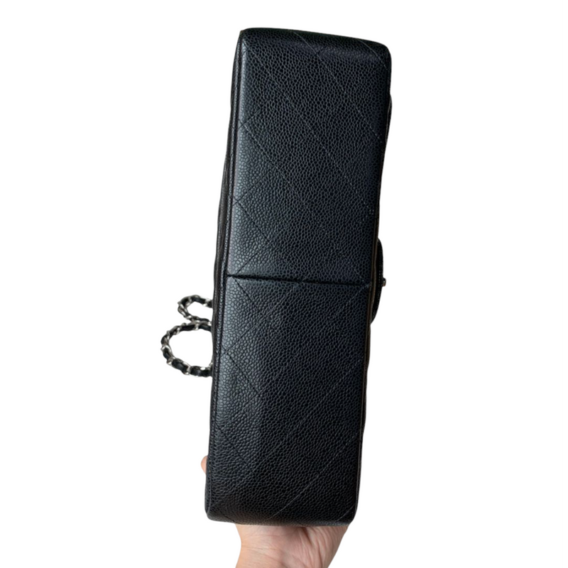 Jumbo Double Flap Caviar Black SHW