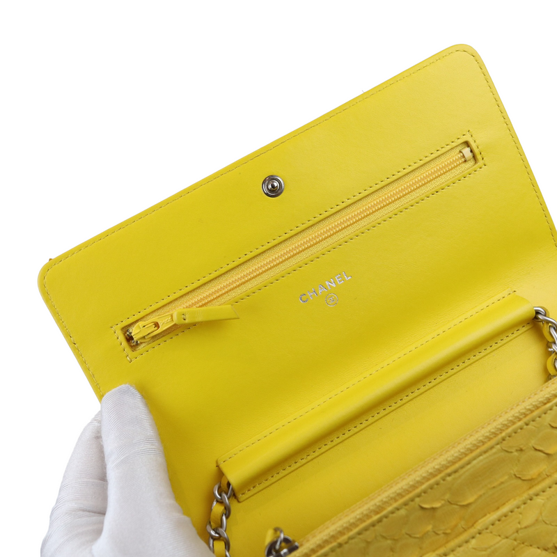 Python Leather Boy Wallet on Chain WOC Yellow SHW