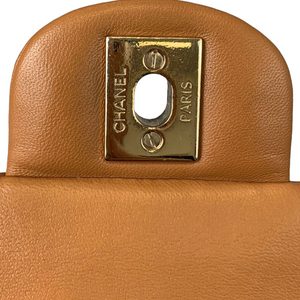 Mini Rectangle Classic Flap Lambskin Caramel GHW