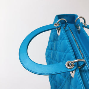 Lady Dior Lambskin Medium Blue SHW