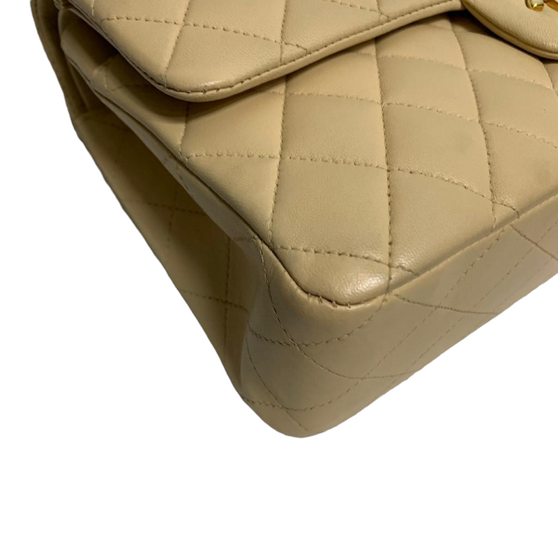 Classic Flap Medium Lambskin Beige GHW