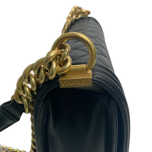 Boy Old Medium Lambskin Black GHW