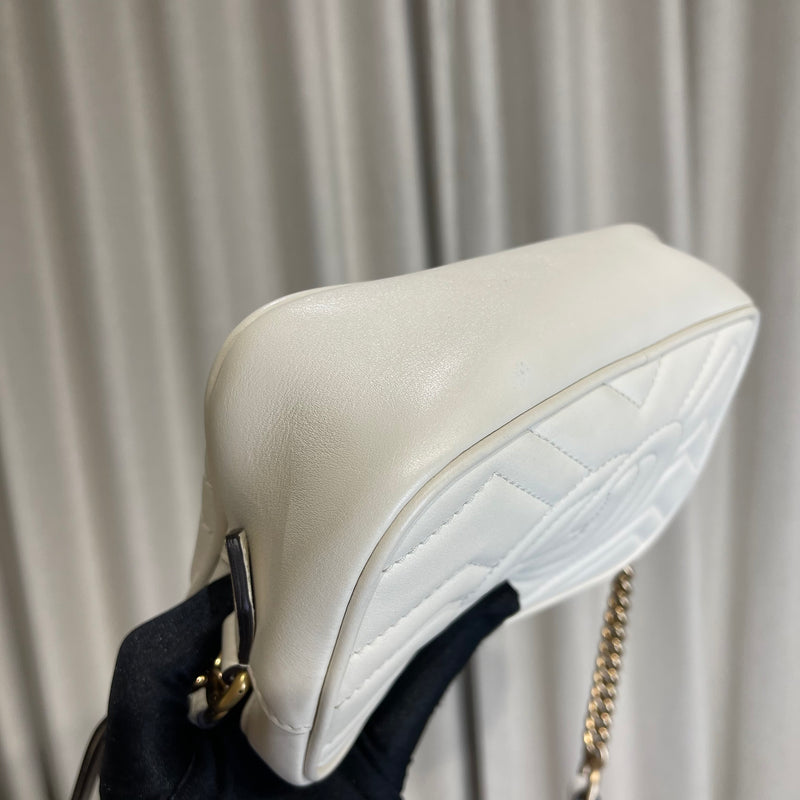GG Marmont Mini Camera White GHW
