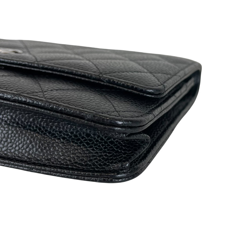 CHANEL Caviar Wallet On Chain WOC Black Shoulder Bag Crossbody L26 –  hannari-shop