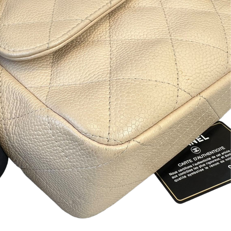Classic single Flap Beige Jumbo SHW