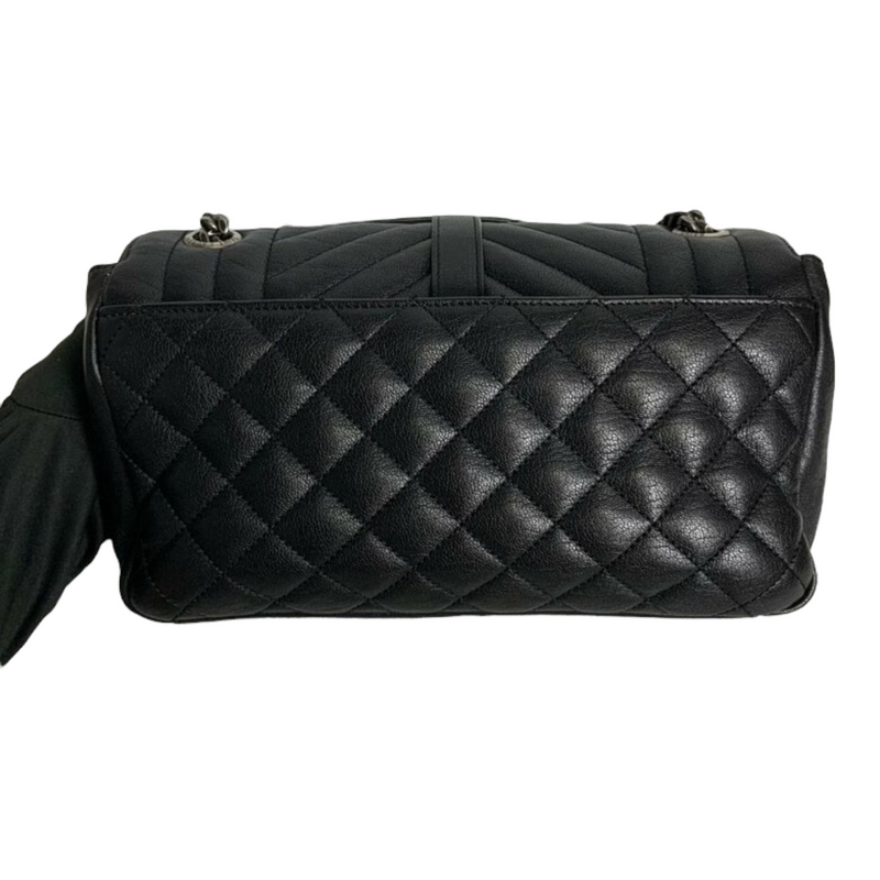 Small Envelope Flap Leather Black SHW