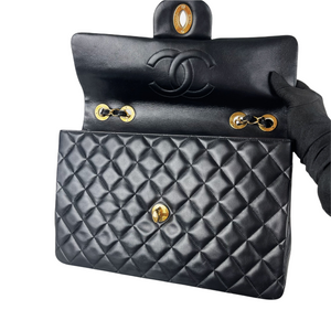Jumbo XL Flap Lambskin Leather Black GHW