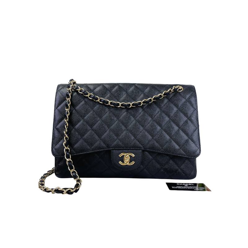 chanel black handbag with chain