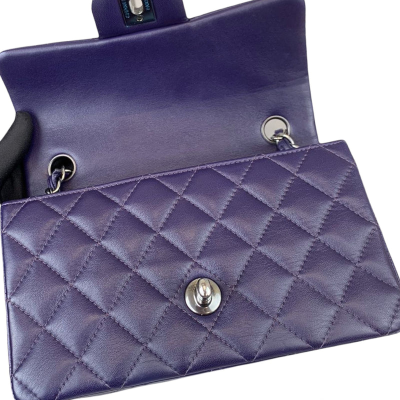 Rectangle Mini Lambskin Purple SHW