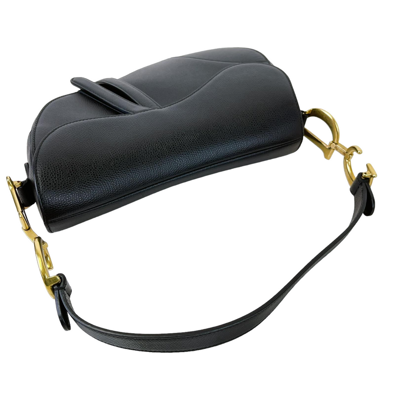 Medium Saddle Calfskin Black GHW Bag Religion