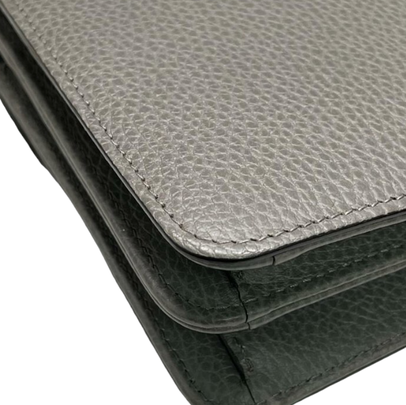 Small Interlocking GG Calfskin Grey GHW