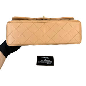 Double Flap Jumbo Dark Beige GHW