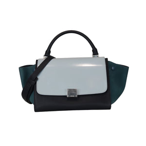 Medium Tricolor Trapeze Satchel