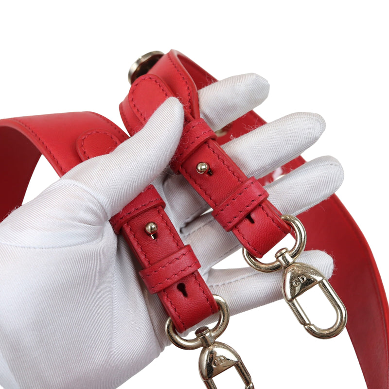 Small My Lady Dior Lucky Badges Lambskin Red GHW