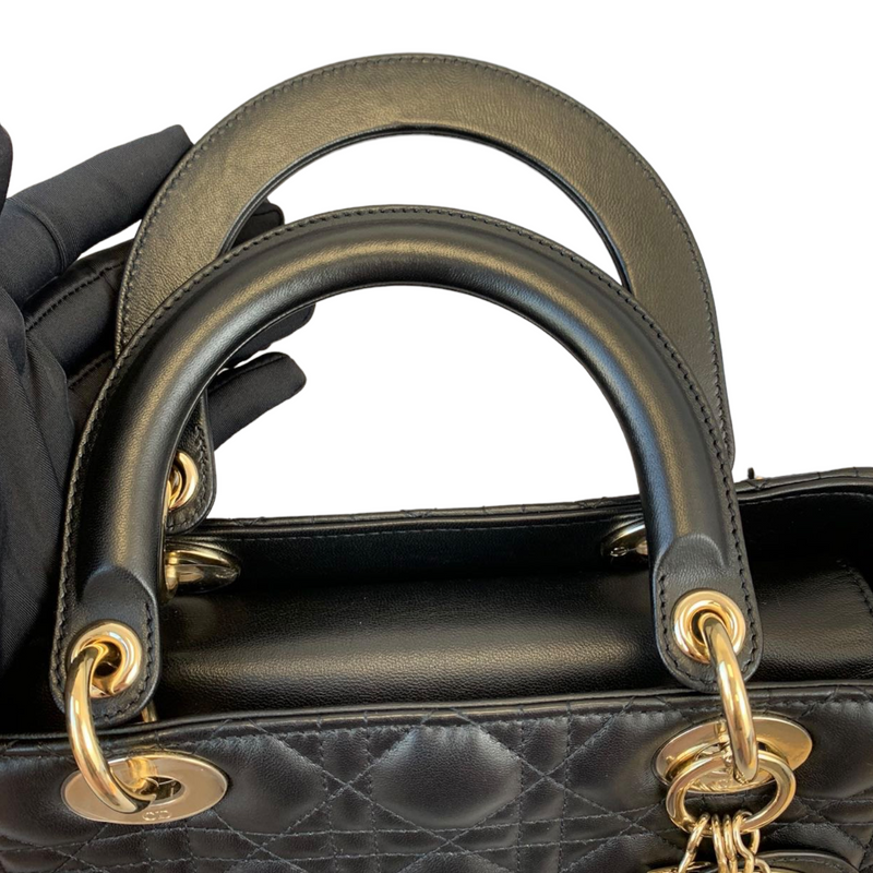 Lady Dior Lambskin Medium Black GHW
