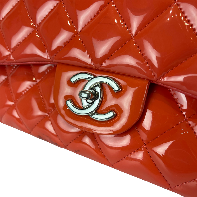 Double Flap Maxi Patent Coral SHW