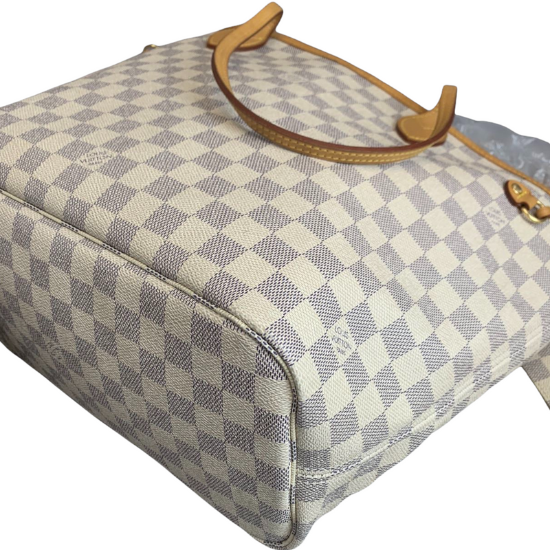 Damier Azur Neverfull MM White GHW