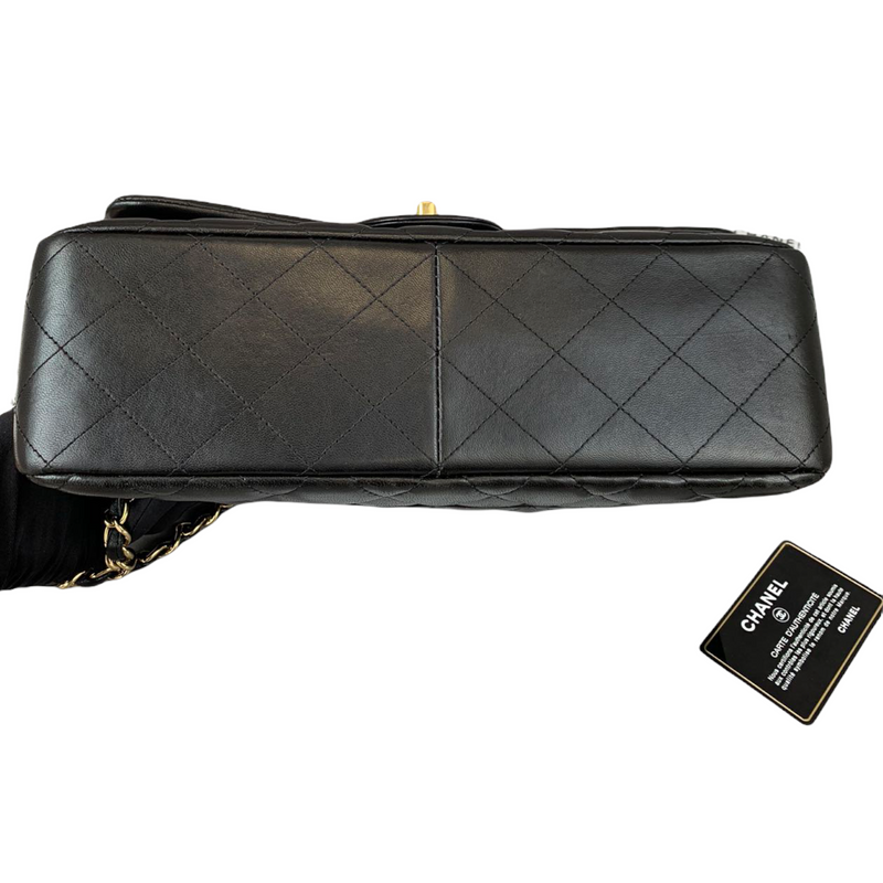 Jumbo Double Flap Lambskin Black GHW