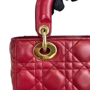 Small My Lady Dior Lambskin Red GHW