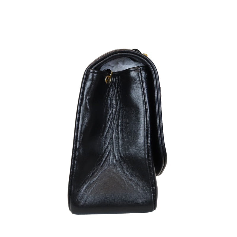 Small Classic Diana flap Black Lambskin GHW