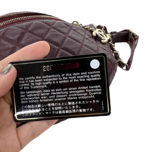 Quilted Belt Bag Burgundy SHW