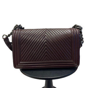 Old Medium Le Boy Chevron Lambskin Burgundy RHW
