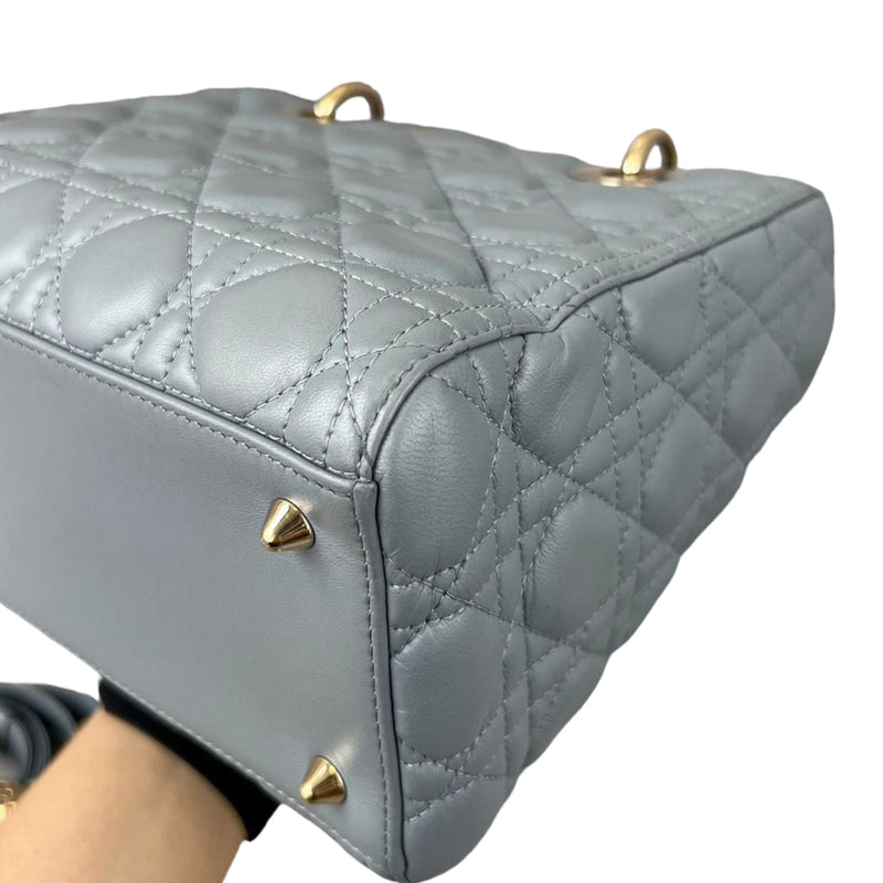 Lady Dior Medium Lambskin Grey GHW