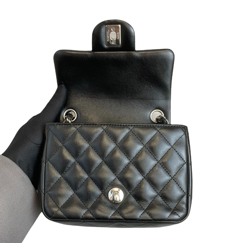 Classic Flap Square Mini Lambskin Black SHW