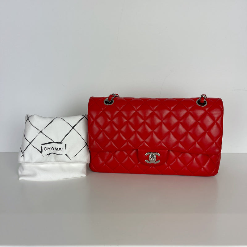 Classic Flap Medium Lambskin Red SHW