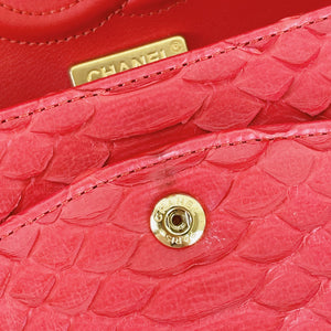 Classic Flap Medium Bag Python Red GHW