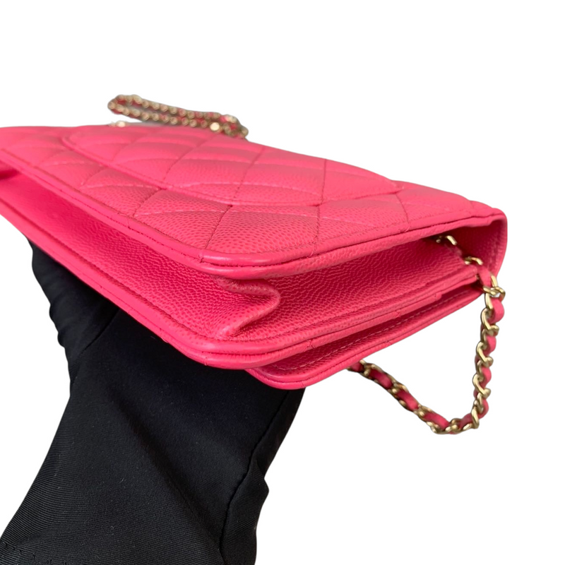 CHANEL Caviar Quilted Wallet on Chain WOC Pink | FASHIONPHILE