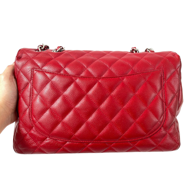 Single Flap Jumbo Caviar Red SHW
