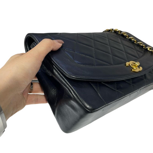 Medium Diana Lambskin Black GHW