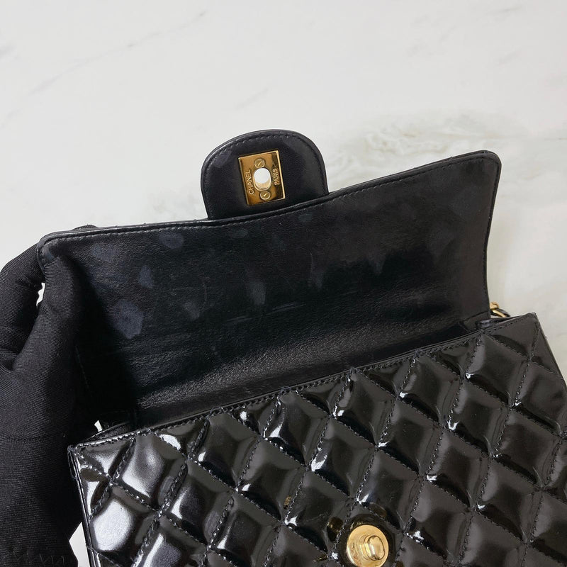 Rare] ☑️Authentic CHANEL Two Face Double Sided Classic Flap Black Patent  24k GHW Shoulder Bag , Luxury, Bags & Wallets on Carousell