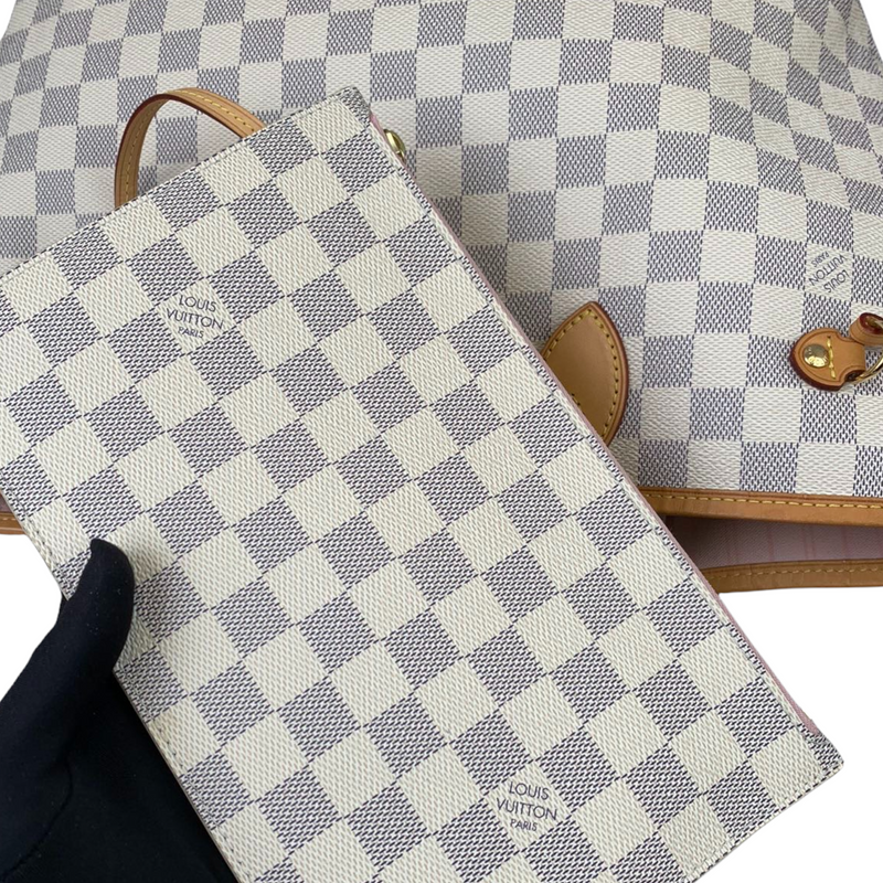 Louis Vuitton Damier Azur Neverfull Pouch Insert Clutch