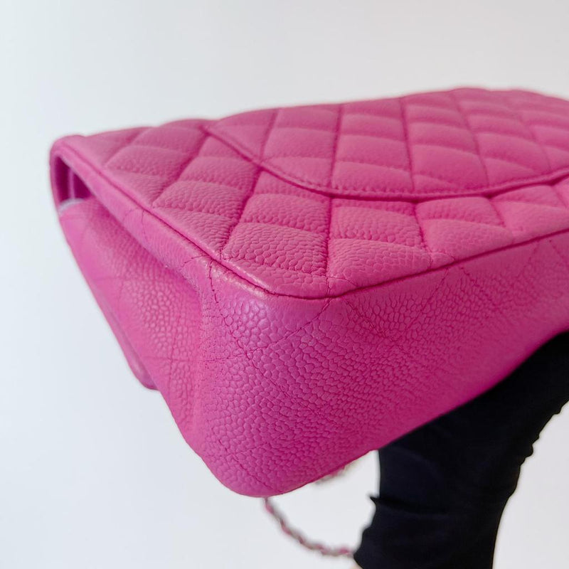 Classic Double Flap Matte Caviar Medium Pink SHW