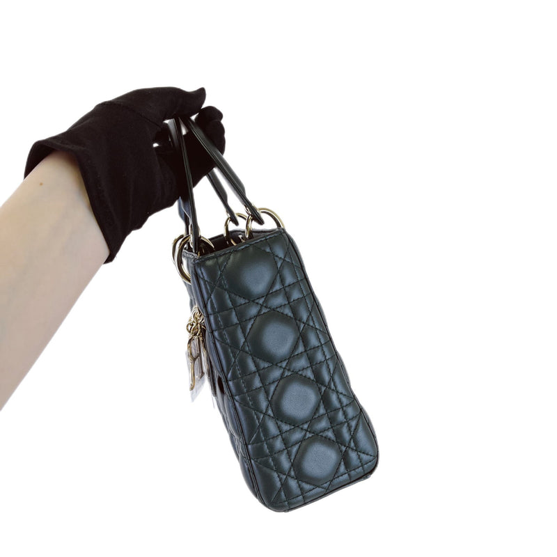 Lady Dior Lambskin Small Green SHW